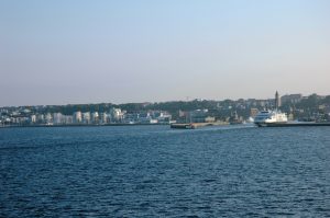 La ville de Elsinborg, photo prise depuis la navette