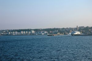 La ville de Elsinborg, photo prise depuis la navette