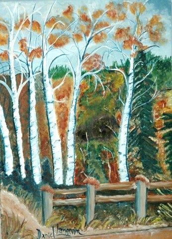 Bouleau d'automne - Huile sur toile - 11x14 - Septembre 2005