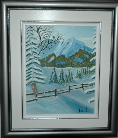 Montagne bleue - Huile sur toile - 16x12 - Septembre 2005